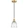 Edison Brookfield 6" Satin Gold Cord Hung Mini Pendant w/ Clear Shade