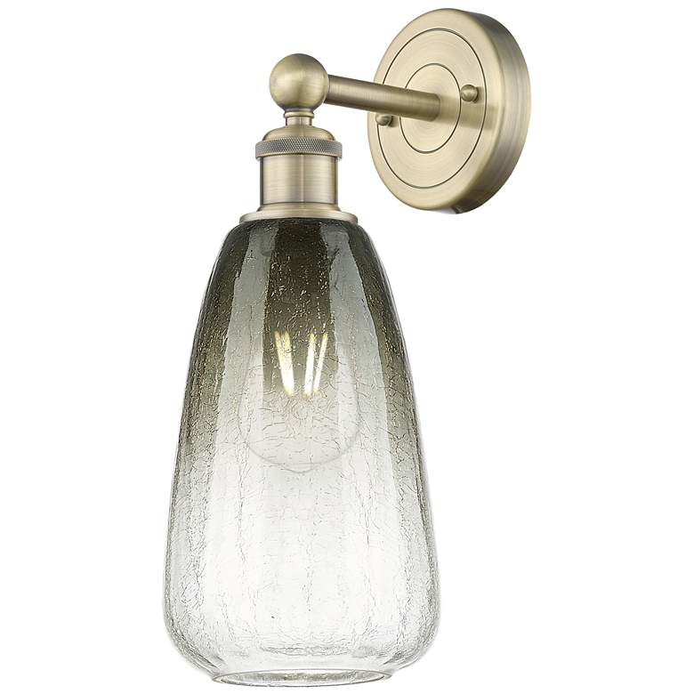 Image 1 Edison Brookhaven Almond 15"H Antique Brass Sconce With Slate Shade