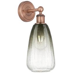 Edison Brookhaven Almond 15"H Antique Copper Sconce With Slate Shade