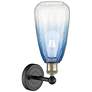 2_Edison Brookhaven Almond 15"H Black And Brass Sconce w/ Sapphire Shade more views