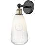 1_Edison Brookhaven Almond 15"H Black And Brass Sconce With Opal Shade