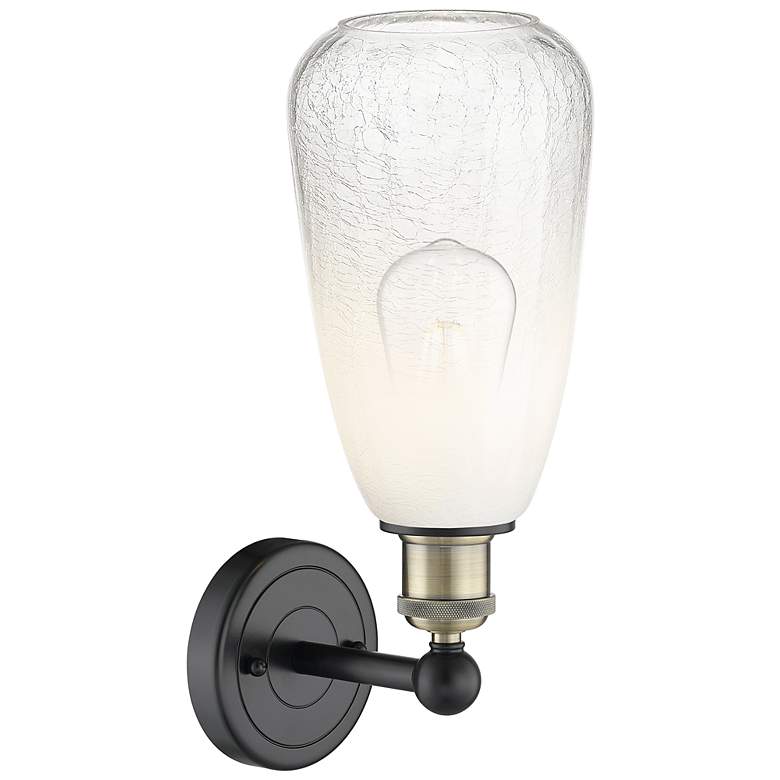 Image 2 Edison Brookhaven Almond 15"H Black And Brass Sconce With Opal Shade more views