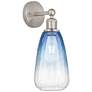 1_Edison Brookhaven Almond 15"H Brushed Nickel Sconce w/ Sapphire Shade