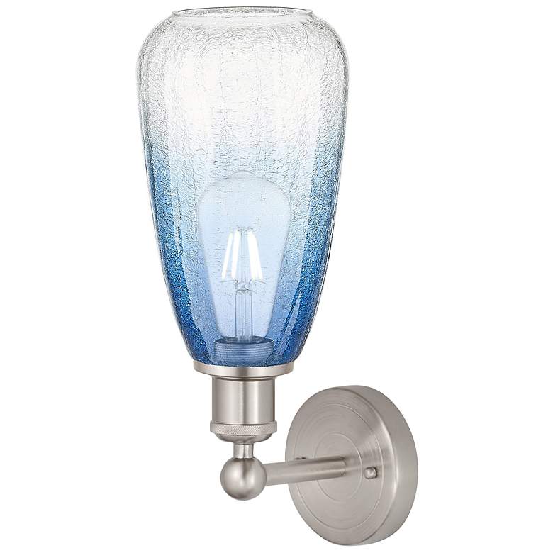 Image 2 Edison Brookhaven Almond 15"H Brushed Nickel Sconce w/ Sapphire Shade more views