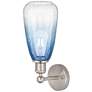 2_Edison Brookhaven Almond 15"H Brushed Nickel Sconce w/ Sapphire Shade more views