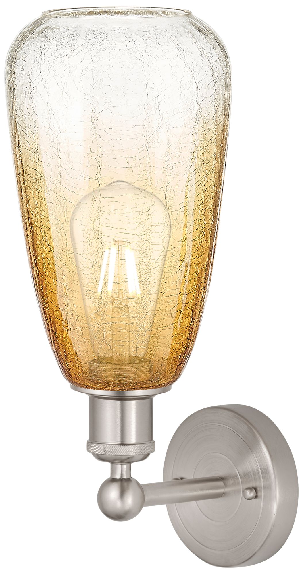 Image 2 Edison Brookhaven Almond 15"H Brushed Nickel Sconce With Amber Shade more views