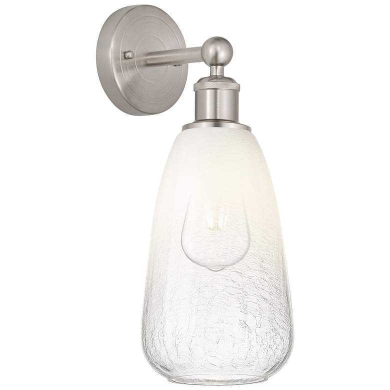 Image 1 Edison Brookhaven Almond 15"H Brushed Nickel Sconce With Opal Shade