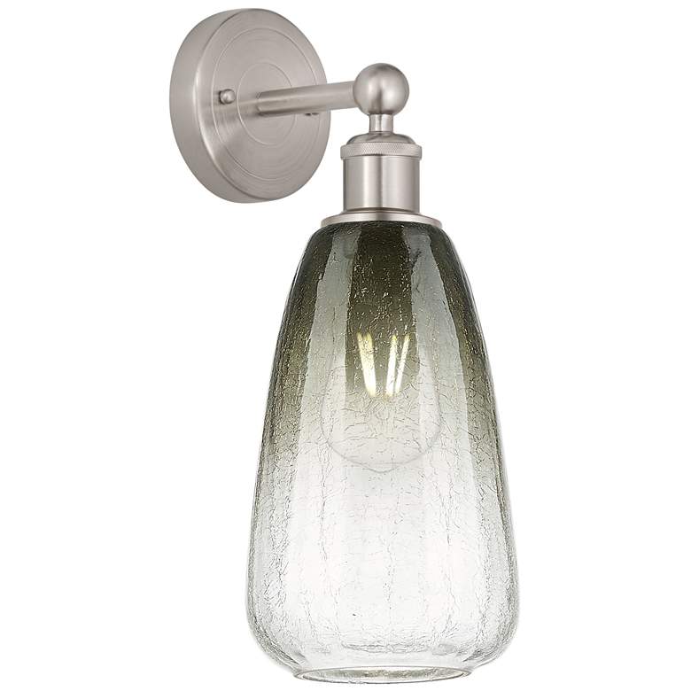 Image 1 Edison Brookhaven Almond 15"H Brushed Nickel Sconce With Slate Shade