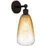 1_Edison Brookhaven Almond 15"H Oil Rubbed Bronze Sconce w/ Amber Shade