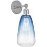 1_Edison Brookhaven Almond 15"H Polished Chrome Sconce w/ Sapphire Shade