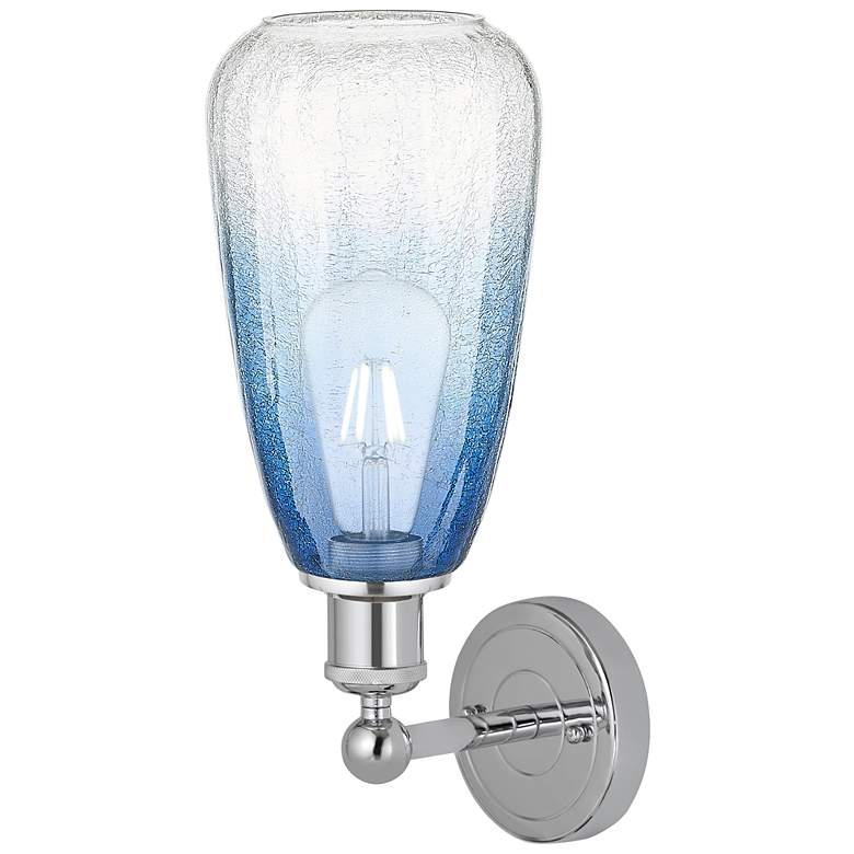 Image 2 Edison Brookhaven Almond 15"H Polished Chrome Sconce w/ Sapphire Shade more views