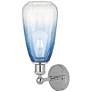 2_Edison Brookhaven Almond 15"H Polished Chrome Sconce w/ Sapphire Shade more views