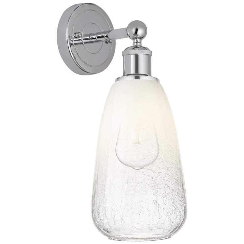 Image 1 Edison Brookhaven Almond 15"H Polished Chrome Sconce With Opal Shade