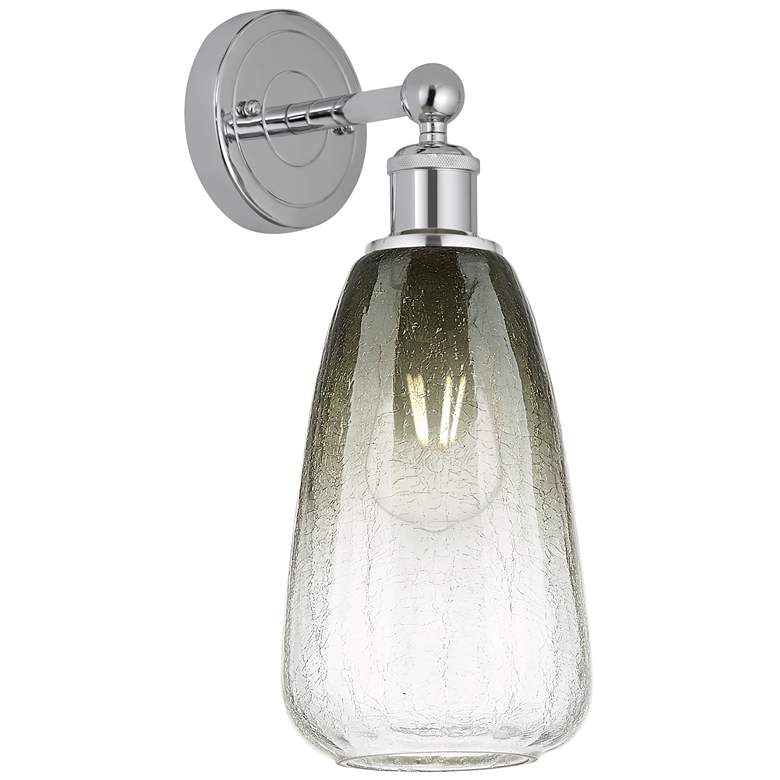 Image 1 Edison Brookhaven Almond 15"H Polished Chrome Sconce With Slate Shade