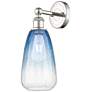 1_Edison Brookhaven Almond 15"H Polished Nickel Sconce w/ Sapphire Shade