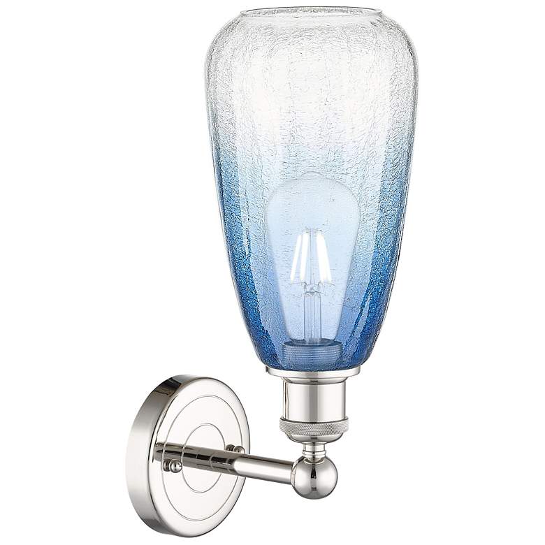 Image 2 Edison Brookhaven Almond 15"H Polished Nickel Sconce w/ Sapphire Shade more views
