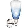 2_Edison Brookhaven Almond 15"H Polished Nickel Sconce w/ Sapphire Shade more views