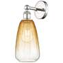 1_Edison Brookhaven Almond 15"H Polished Nickel Sconce With Amber Shade