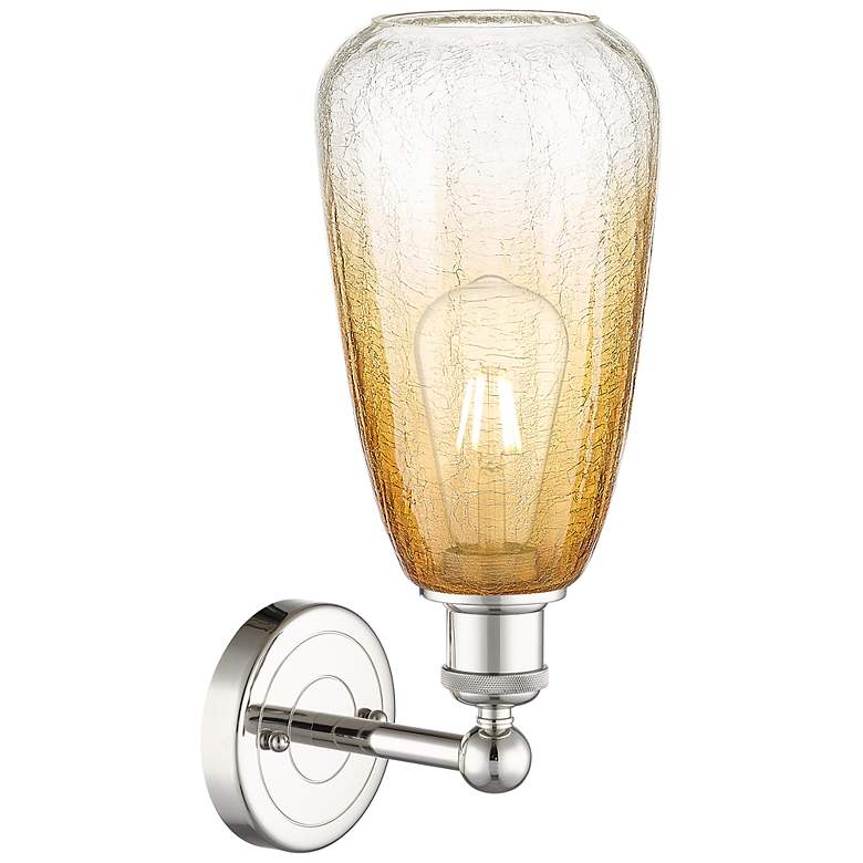 Image 2 Edison Brookhaven Almond 15"H Polished Nickel Sconce With Amber Shade more views