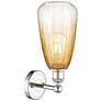 2_Edison Brookhaven Almond 15"H Polished Nickel Sconce With Amber Shade more views