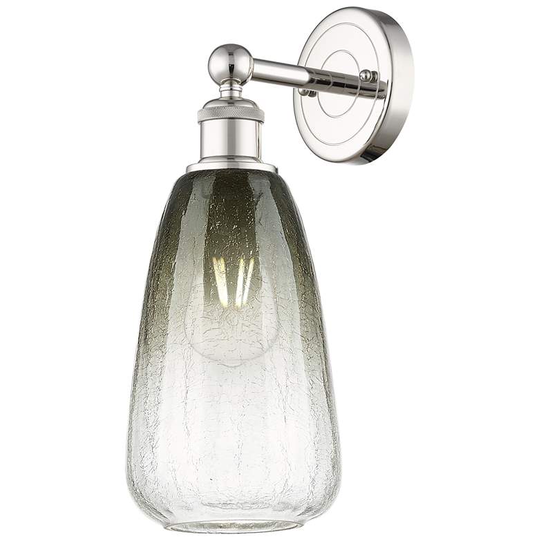 Image 1 Edison Brookhaven Almond 15"H Polished Nickel Sconce With Slate Shade