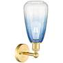 2_Edison Brookhaven Almond 15"H Satin Gold Sconce With Sapphire Shade more views