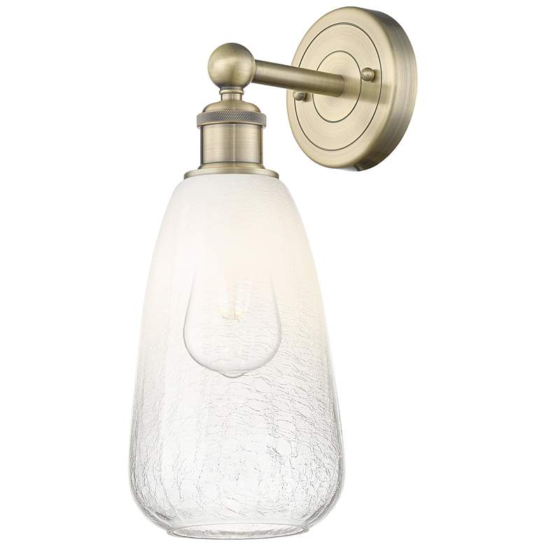 Image 1 Edison Brookhaven Almond 15" High Antique Brass Sconce With Opal Shade