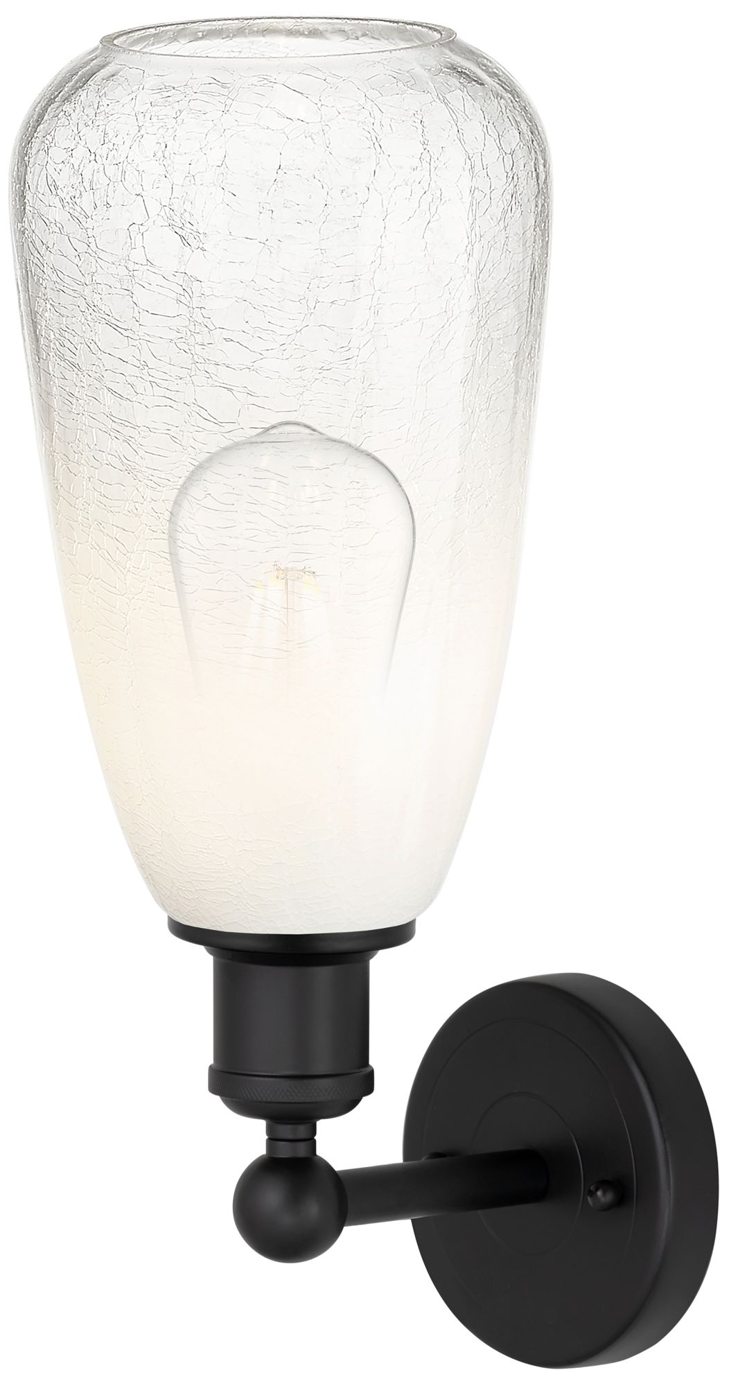 Image 2 Edison Brookhaven Almond 15" High Matte Black Sconce With Opal Shade more views