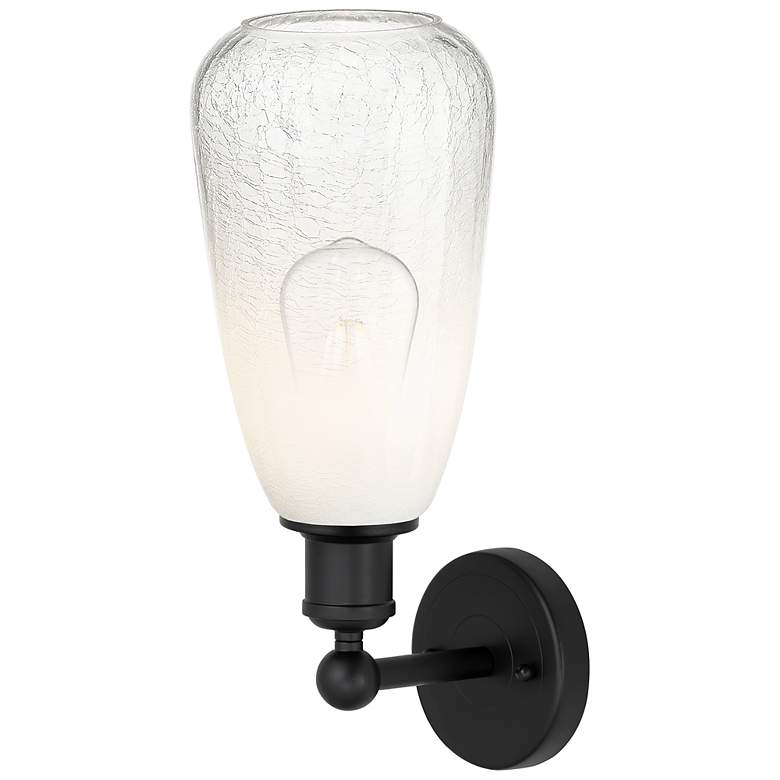 Image 2 Edison Brookhaven Almond 15" High Matte Black Sconce With Opal Shade more views