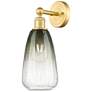 Edison Brookhaven Almond 15" High Satin Gold Sconce With Slate Shade