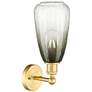 Edison Brookhaven Almond 15" High Satin Gold Sconce With Slate Shade