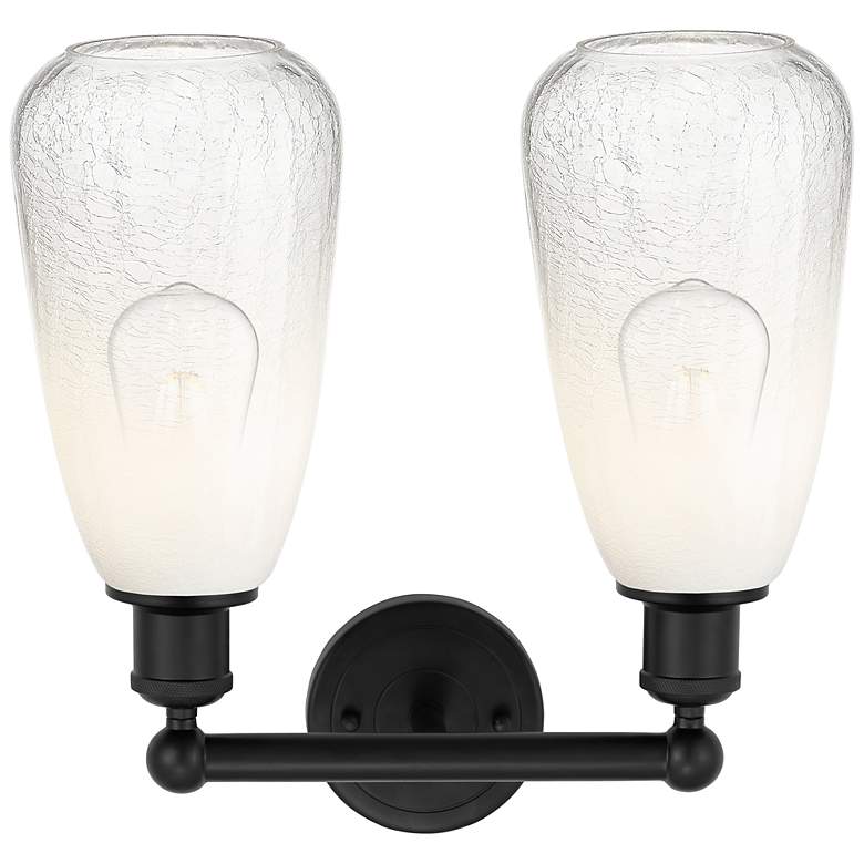 Image 2 Edison Brookhaven Almond 15"W 2 Light Black Vanity Light w/ Opal Shade more views