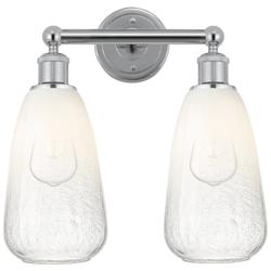 Edison Brookhaven Almond 15"W 2 Light Chrome Bath Light w/ Amber Shade