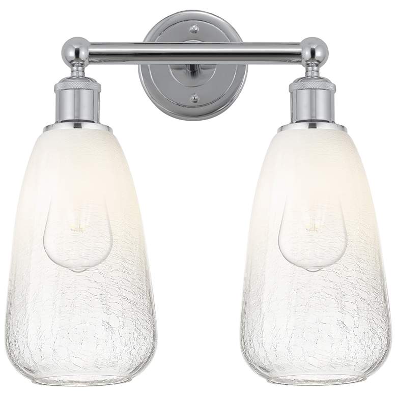 Image 1 Edison Brookhaven Almond 15"W 2 Light Chrome Bath Light w/ Opal Shade