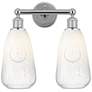 Edison Brookhaven Almond 15"W 2 Light Chrome Bath Light w/ Opal Shade