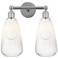 Edison Brookhaven Almond 15"W 2 Light Chrome Bath Light w/ Opal Shade