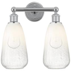 Edison Brookhaven Almond 15"W 2 Light Chrome Bath Light w/ Opal Shade