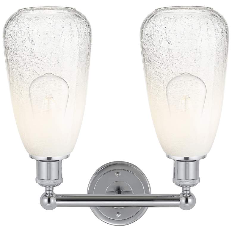 Image 2 Edison Brookhaven Almond 15"W 2 Light Chrome Bath Light w/ Opal Shade more views