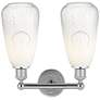 Edison Brookhaven Almond 15"W 2 Light Chrome Bath Light w/ Opal Shade