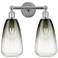 Edison Brookhaven Almond 15"W 2 Light Chrome Bath Light w/ Slate Shade