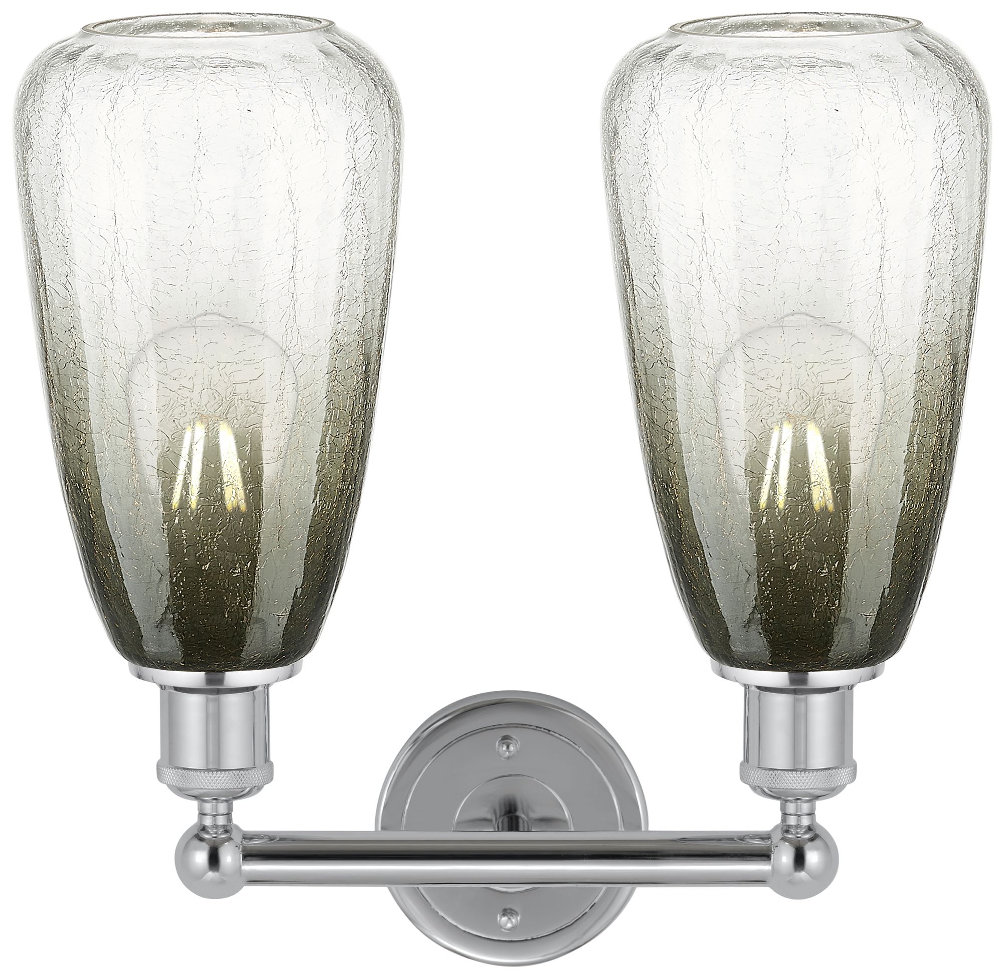 Image 2 Edison Brookhaven Almond 15"W 2 Light Chrome Bath Light w/ Slate Shade more views