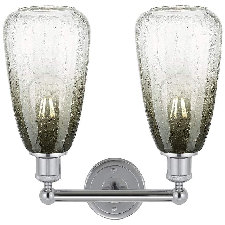 Image 2 Edison Brookhaven Almond 15"W 2 Light Chrome Bath Light w/ Slate Shade more views