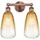 Edison Brookhaven Almond 15"W 2 Light Copper Bath Light w/ Amber Shade