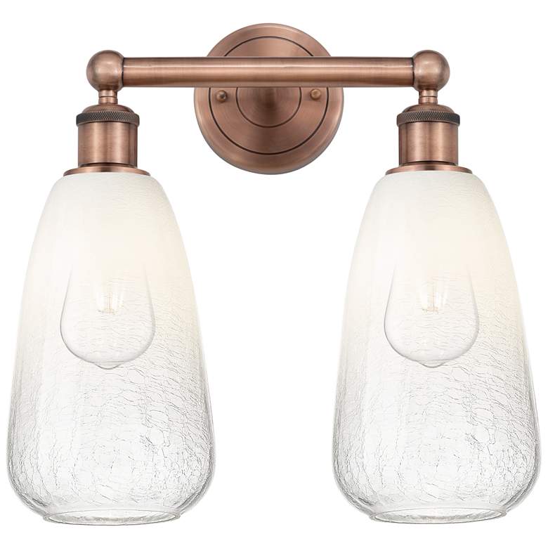 Image 1 Edison Brookhaven Almond 15"W 2 Light Copper Bath Light w/ Opal Shade