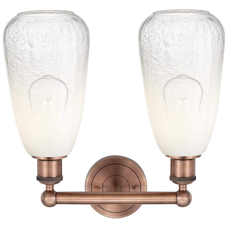 Image 2 Edison Brookhaven Almond 15"W 2 Light Copper Bath Light w/ Opal Shade more views