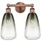 Edison Brookhaven Almond 15"W 2 Light Copper Bath Light w/ Slate Shade