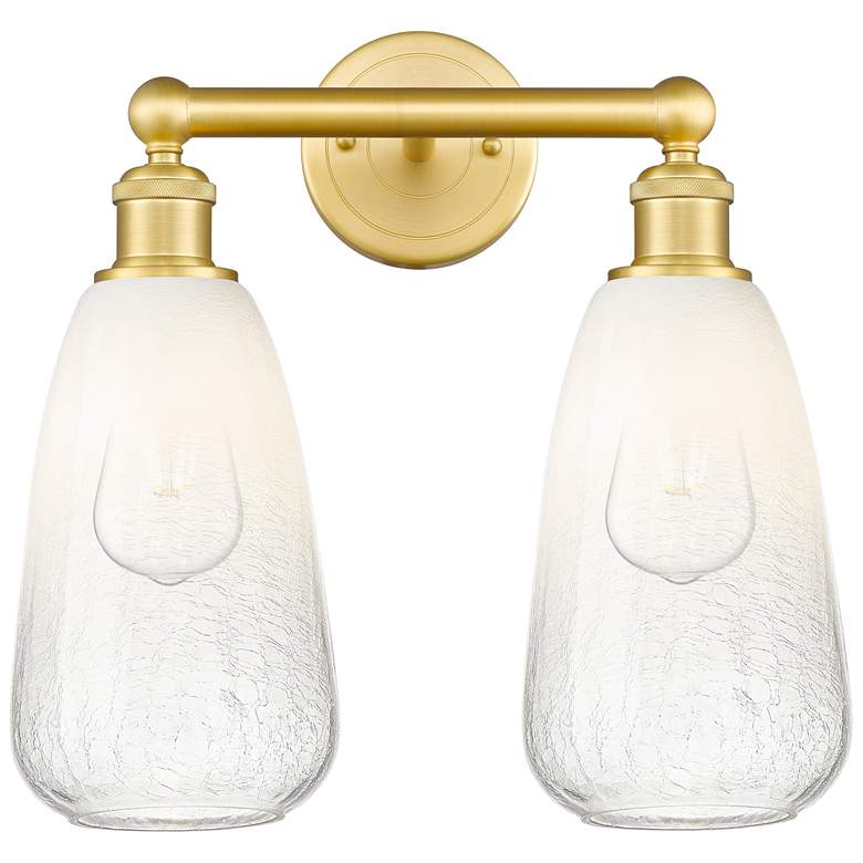 Image 1 Edison Brookhaven Almond 15"W 2 Light Gold Vanity Light w/ Opal Shade