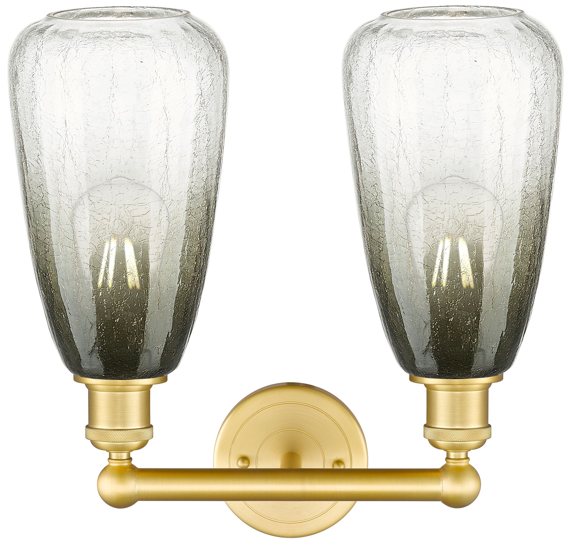Image 2 Edison Brookhaven Almond 15"W 2 Light Gold Vanity Light w/ Slate Shade more views