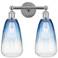 Edison Brookhaven Almond 15"W 2-Lt Chrome Bath Light w/ Sapphire Shade