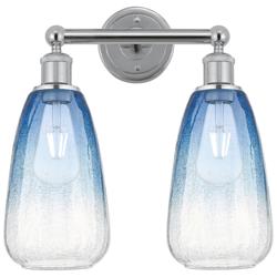 Edison Brookhaven Almond 15"W 2-Lt Chrome Bath Light w/ Sapphire Shade